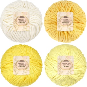 image:imageJubileeYarn Bamboo Cotton Chunky Yarn  100gBall  Shades of Blue  4 BallsShades of Yellow