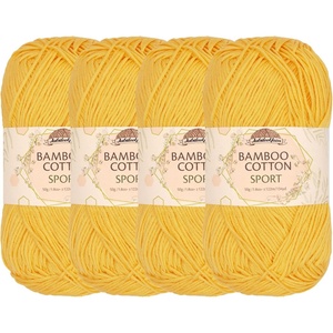 image:imageJubileeYarn Bamboo Cotton Sport Yarn  50gSkein  Daisy Yellow  4 Skeins