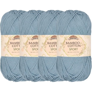 image:imageJubileeYarn Bamboo Cotton Sport Yarn  50gSkein  Lilacs  4 Skeins3004 Faded Glacier Blue