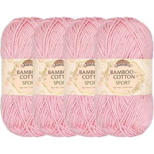 image:imageJubileeYarn Bamboo Cotton Sport Yarn  50gSkein  Lilacs  4 Skeins3305 Primrose Pink