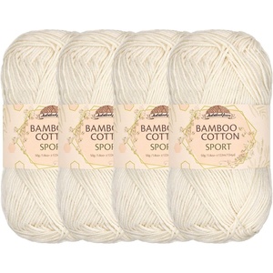 image:imageJubileeYarn Bamboo Cotton Sport Yarn  50gSkein  Lilacs  4 Skeins3403 Moon Beam