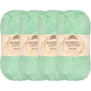 image:imageJubileeYarn Bamboo Cotton Sport Yarn  50gSkein  Lilacs  4 Skeins3503 Green Mint