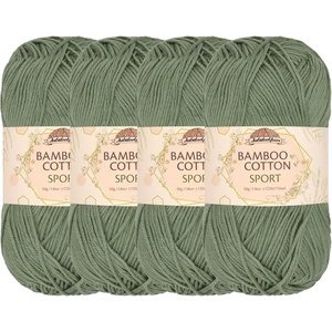 image:imageJubileeYarn Bamboo Cotton Sport Yarn  50gSkein  Lilacs  4 Skeins407 Burning Sage
