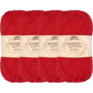 image:imageJubileeYarn Bamboo Cotton Sport Yarn  50gSkein  Lilacs  4 Skeins410 Carmine Red