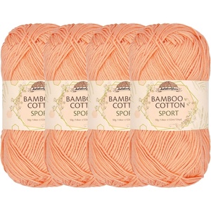 image:imageJubileeYarn Bamboo Cotton Sport Yarn  50gSkein  Lilacs  4 Skeins411 Peach Cobbler