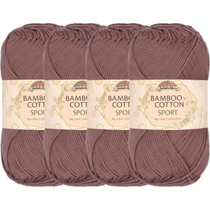 image:imageJubileeYarn Bamboo Cotton Sport Yarn  50gSkein  Lilacs  4 Skeins413 Caff Mocha