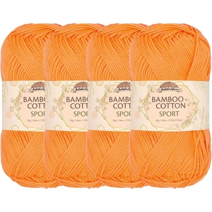 image:imageJubileeYarn Bamboo Cotton Sport Yarn  50gSkein  Lilacs  4 Skeins414 Fresh Nectarine