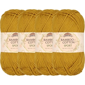 image:imageJubileeYarn Bamboo Cotton Sport Yarn  50gSkein  Lilacs  4 Skeins417 Goldenrod