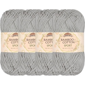 image:imageJubileeYarn Bamboo Cotton Sport Yarn  50gSkein  Lilacs  4 Skeins6TC22 Cloudy Grey