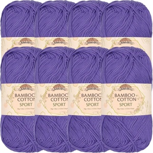 image:imageJubileeYarn Bamboo Cotton Sport Yarn  50gSkein  Red Hot Red  4 Skeins6001 Mulberry