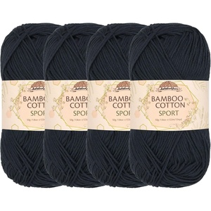 image:imageJubileeYarn Bamboo Cotton Sport Yarn  50gSkein  Red Hot Red  4 Skeins6003 Deep Grey