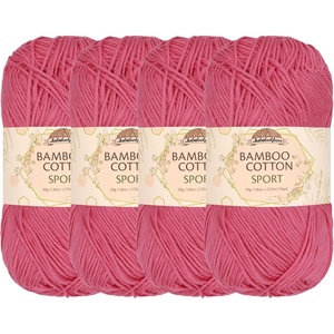image:imageJubileeYarn Bamboo Cotton Sport Yarn  50gSkein  Red Hot Red  4 Skeins6TC03 Watermelon