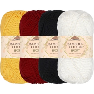 image:imageJubileeYarn Bamboo Cotton Sport Yarn  50gSkein  Shades of Purple  4 SkeinsShades of Contrast Colors