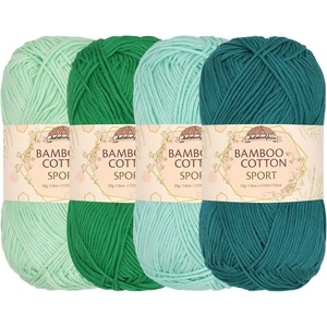 image:imageJubileeYarn Bamboo Cotton Sport Yarn  50gSkein  Shades of Purple  4 SkeinsShades of Green
