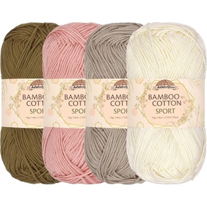 image:imageJubileeYarn Bamboo Cotton Sport Yarn  50gSkein  Shades of Purple  4 SkeinsShades of Neutral Tones