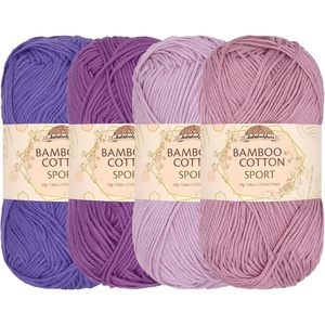 image:imageJubileeYarn Bamboo Cotton Sport Yarn  50gSkein  Shades of Purple  4 SkeinsShades of Purple