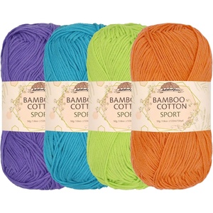 image:imageJubileeYarn Bamboo Cotton Sport Yarn  50gSkein  Shades of Purple  4 SkeinsShades of Tropical Colors