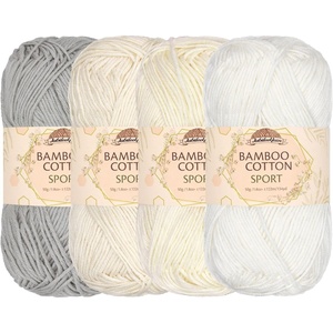 image:imageJubileeYarn Bamboo Cotton Sport Yarn  50gSkein  Shades of Purple  4 SkeinsShades of White