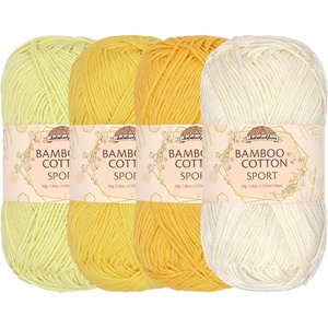 image:imageJubileeYarn Bamboo Cotton Sport Yarn  50gSkein  Shades of Purple  4 SkeinsShades of Yellow