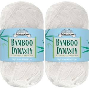 image:imageJubileeYarn Bamboo Dynasty Yarn  50gSkein Fingering Weight Bamboo Rayon  09 Cream  4 Skeins01 White