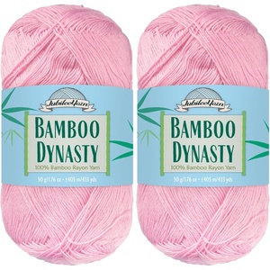 image:imageJubileeYarn Bamboo Dynasty Yarn  50gSkein Fingering Weight Bamboo Rayon  09 Cream  4 Skeins02 Soft Pink