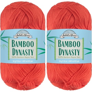 image:imageJubileeYarn Bamboo Dynasty Yarn  50gSkein Fingering Weight Bamboo Rayon  09 Cream  4 Skeins03 Tangelo Orange