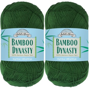 image:imageJubileeYarn Bamboo Dynasty Yarn  50gSkein Fingering Weight Bamboo Rayon  09 Cream  4 Skeins07 Kelly Green