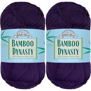 image:imageJubileeYarn Bamboo Dynasty Yarn  50gSkein Fingering Weight Bamboo Rayon  09 Cream  4 Skeins08 Prince Purple