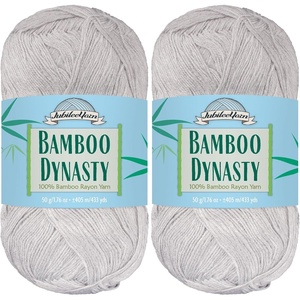 image:imageJubileeYarn Bamboo Dynasty Yarn  50gSkein Fingering Weight Bamboo Rayon  09 Cream  4 Skeins15 Platinum
