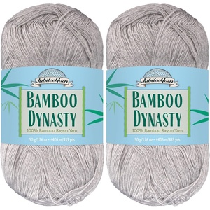 image:imageJubileeYarn Bamboo Dynasty Yarn  50gSkein Fingering Weight Bamboo Rayon  09 Cream  4 Skeins16 Silver Grey
