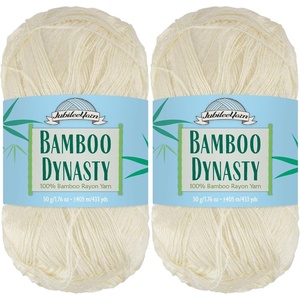 image:imageJubileeYarn Bamboo Dynasty Yarn  50gSkein Fingering Weight Bamboo Rayon  09 Cream  4 Skeins212 Almond Milk