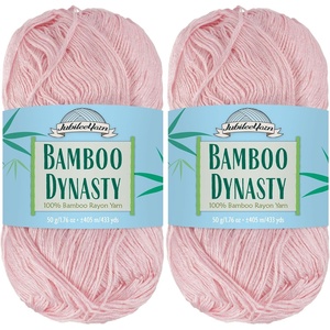 image:imageJubileeYarn Bamboo Dynasty Yarn  50gSkein Fingering Weight Bamboo Rayon  09 Cream  4 Skeins3305 Primrose Pink