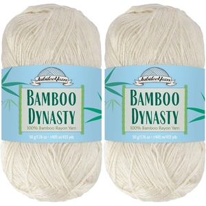 image:imageJubileeYarn Bamboo Dynasty Yarn  50gSkein Fingering Weight Bamboo Rayon  09 Cream  4 Skeins3403 Moon Beam