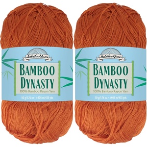image:imageJubileeYarn Bamboo Dynasty Yarn  50gSkein Fingering Weight Bamboo Rayon  09 Cream  4 Skeins3407 Burnt Orange