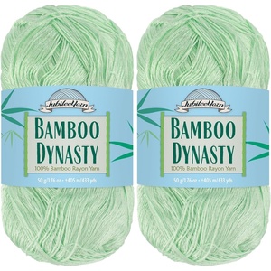 image:imageJubileeYarn Bamboo Dynasty Yarn  50gSkein Fingering Weight Bamboo Rayon  09 Cream  4 Skeins3503 Green Mint