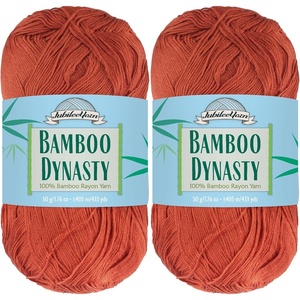 image:imageJubileeYarn Bamboo Dynasty Yarn  50gSkein Fingering Weight Bamboo Rayon  09 Cream  4 Skeins81 Red Canyon
