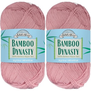 image:imageJubileeYarn Bamboo Dynasty Yarn  50gSkein Fingering Weight Bamboo Rayon  09 Cream  4 Skeins82 Victorian Pink