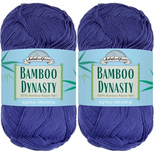image:imageJubileeYarn Bamboo Dynasty Yarn  50gSkein Fingering Weight Bamboo Rayon  09 Cream  4 Skeins83 Royal Blue