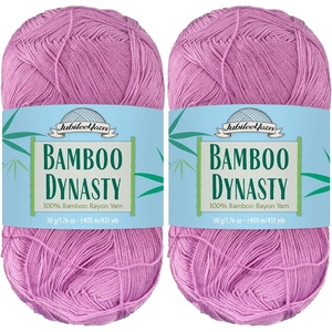 image:imageJubileeYarn Bamboo Dynasty Yarn  50gSkein Fingering Weight Bamboo Rayon  09 Cream  4 Skeins85 Lavender