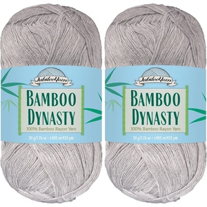 image:imageJubileeYarn Bamboo Dynasty Yarn  50gSkein Fingering Weight Bamboo Rayon  09 Cream  4 Skeins86 Deepsea Pearl