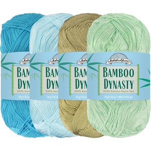 image:imageJubileeYarn Bamboo Dynasty Yarn  50gSkein Fingering Weight Bamboo Rayon  09 Cream  4 SkeinsShades of Blue