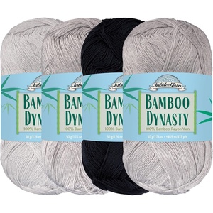 image:imageJubileeYarn Bamboo Dynasty Yarn  50gSkein Fingering Weight Bamboo Rayon  09 Cream  4 SkeinsShades of Grey