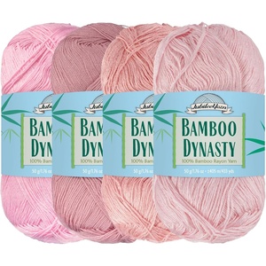 image:imageJubileeYarn Bamboo Dynasty Yarn  50gSkein Fingering Weight Bamboo Rayon  09 Cream  4 SkeinsShades of Pink
