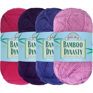 image:imageJubileeYarn Bamboo Dynasty Yarn  50gSkein Fingering Weight Bamboo Rayon  09 Cream  4 SkeinsShades of Purple