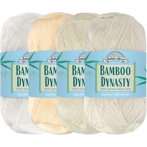 image:imageJubileeYarn Bamboo Dynasty Yarn  50gSkein Fingering Weight Bamboo Rayon  09 Cream  4 SkeinsShades of White