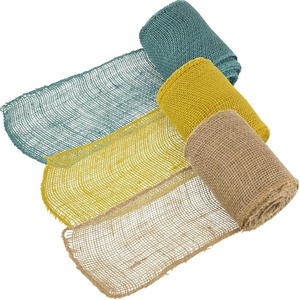 image:imageJubileeYarn Burlap Jute Craft Ribbon  55 x 10 Yards  Black Cranberry Pumpkin  3 RollsGroup D