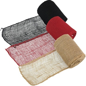 image:imageJubileeYarn Burlap Jute Craft Ribbon  55 x 10 Yards  Black Cranberry Pumpkin  3 RollsGroup F