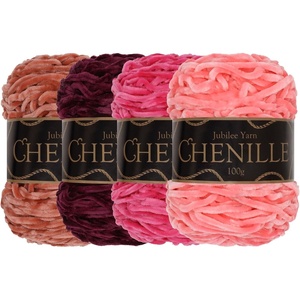 image:imageJubileeYarn Chenille Yarn  100gCake Worsted Polyester  Olive Oil  2 CakesShades of Pink