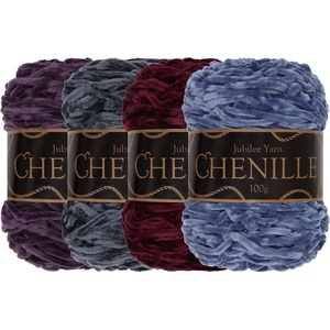 image:imageJubileeYarn Chenille Yarn  100gCake Worsted Polyester  Olive Oil  2 CakesShades of Purple