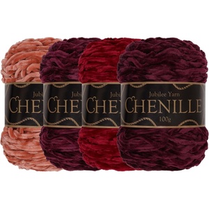 image:imageJubileeYarn Chenille Yarn  100gCake Worsted Polyester  Olive Oil  2 CakesShades of Red